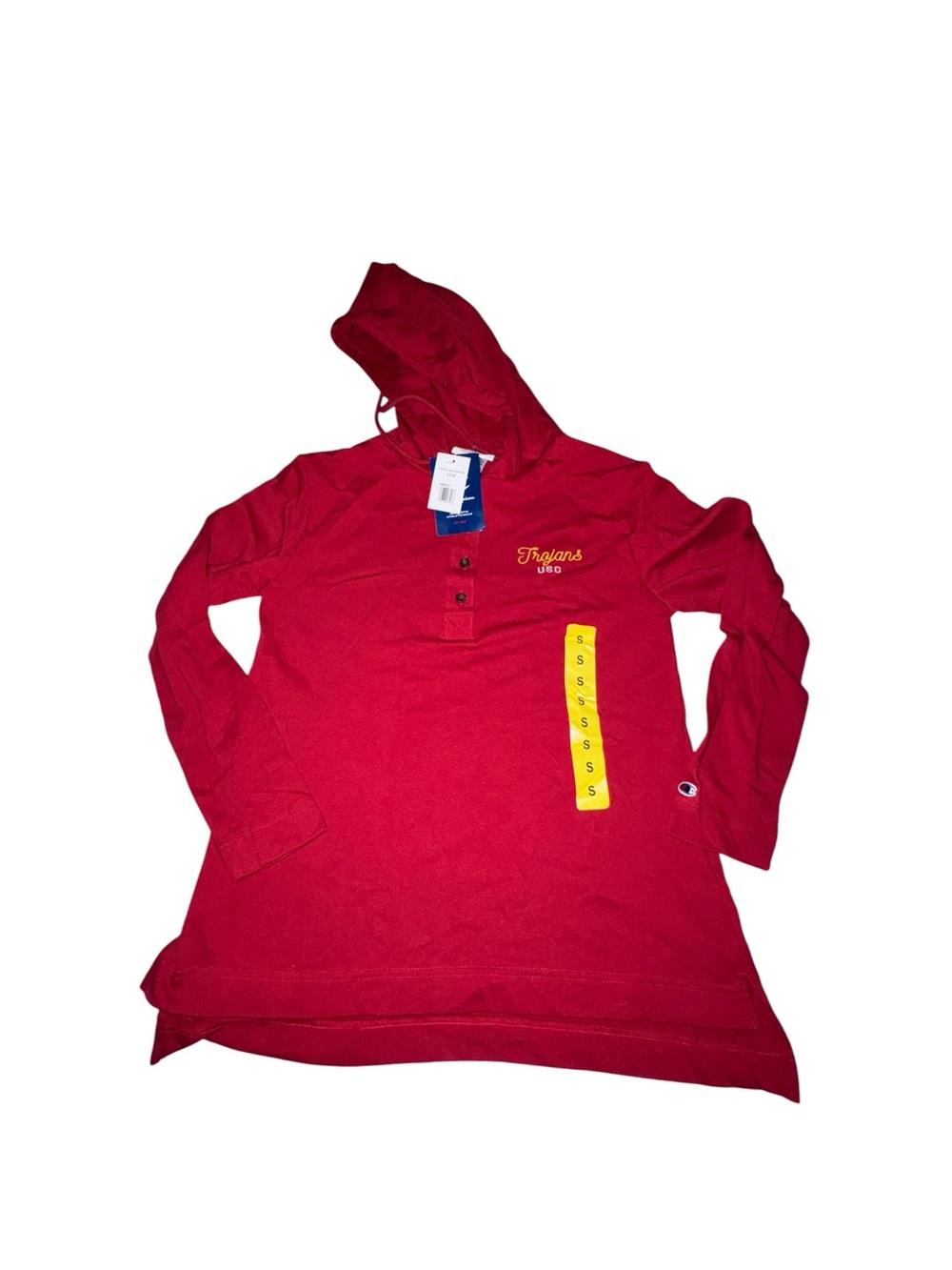 New women’s Champion Red USC Trojans Hoodie with Yellow Embroidery small